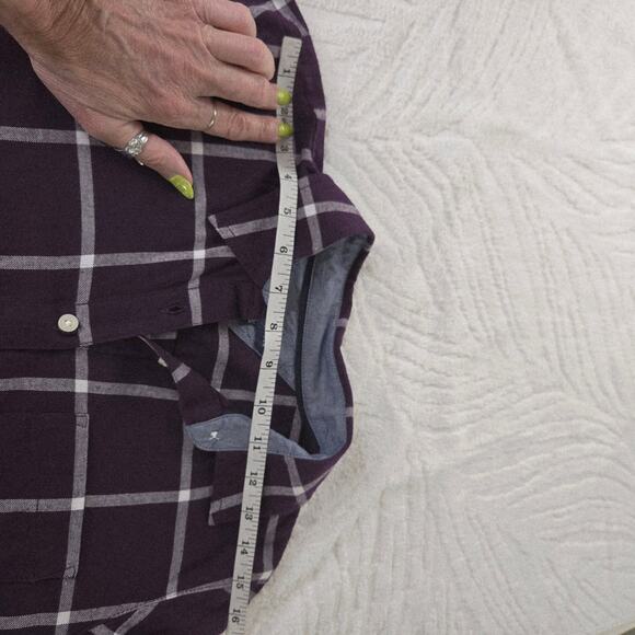 Tommy Hilfiger NWT Bordeaux Plaid collared shirt 1/2 button down Small purple - Picture 12 of 16